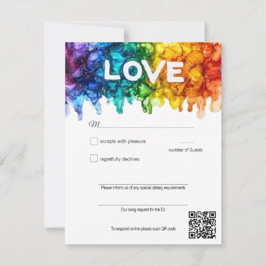 Cartons Réponse 🌈 demande de chanson LGBTQ peint avec mariage d'a (Dos)