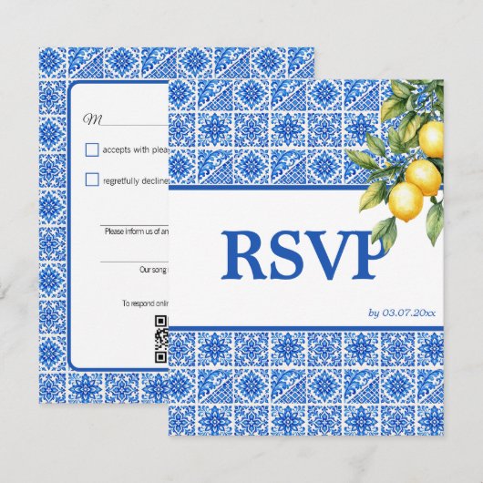 Cartons Réponse 🌈 Demande de chanson + QR code Azul & Limone Rom (Devant / Derrière)