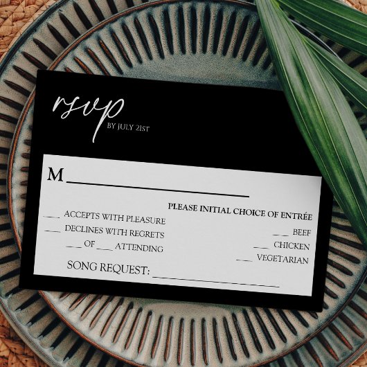 Cartons Réponse Demande de chansons de Mariage noir classique mode