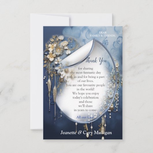 Cartons Réponse Déni bleu 3-D tendance Imprimer avec bijoux costum (Devant)