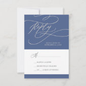 Cartons Réponse Denim Romantique Blue Calligraphie Simple (Devant)