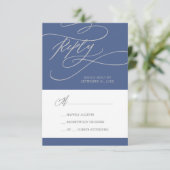 Cartons Réponse Denim Romantique Blue Calligraphie Simple (Debout devant)