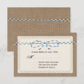 Cartons Réponse Dentelle Burlap et chaîne de papier bleu inspirée (Devant / Derrière)