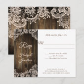 Cartons Réponse Dentelle d'antiquité rustique et bois de grange RS (Devant / Derrière)