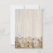 Cartons Réponse Dentelle, fleur de ruban et mariage de bois Répons (Dos)