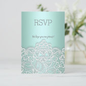Cartons Réponse Dentelle verte à la pointe élégante tout événement (Debout devant)