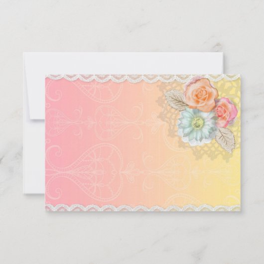 Cartons Réponse Dentelle vintage Et Fleurs (Dos)