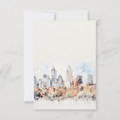 Cartons Réponse Denver Colorado Skyline Watercolor Mariage (Dos)