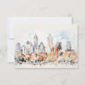 Cartons Réponse Denver Colorado Skyline Watercolor Mariage (Dos)