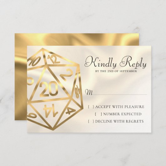 Cartons Réponse Dés RPG | Gold Imaginaire Retro Tabletop PnP Gamer (Devant / Derrière)