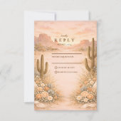 Cartons Réponse Desert Blush Cactus Landscape Wedding (Devant)