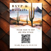 Cartons Réponse Desert Cactus Mariage QR Code Détails