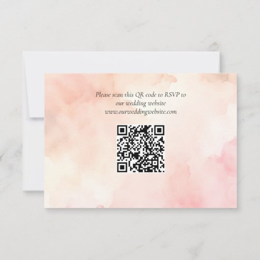 Cartons Réponse Desert Green Cactus Site Mariage QR Code (Dos)