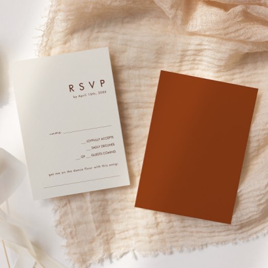 Cartons Réponse Désert simple | Terracotta Demande de Chanson Cart