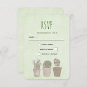 Cartons Réponse Design d'aquarelle Trio Cactus Trio mignon et sour (Devant / Derrière)