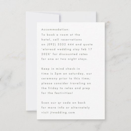 Cartons Réponse Design moderne Personnalisé Noms Détails Sage Gree (Dos)