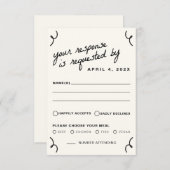 Cartons Réponse Dessiné ensemble Mariage (Devant / Derrière)