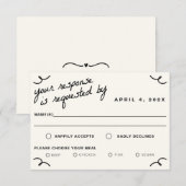 Cartons Réponse Dessiné ensemble Mariage (Devant / Derrière)