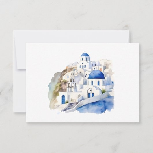 Cartons Réponse Destination Grèce Mariage Santorin (Dos)