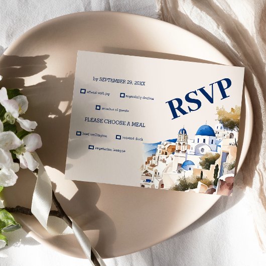 Cartons Réponse Destination Grèce Mariage Santorin