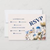 Cartons Réponse Destination Grèce Mariage Santorin (Devant)
