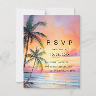 Cartons Réponse Destination Sunset Beach Wedding