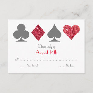 Cartons Réponse Destinée rouge et gris Las Vegas Faux Parties scin