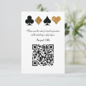 Cartons Réponse Destiny Gold Las Vegas Mariage Code QR Répondre (Debout devant)