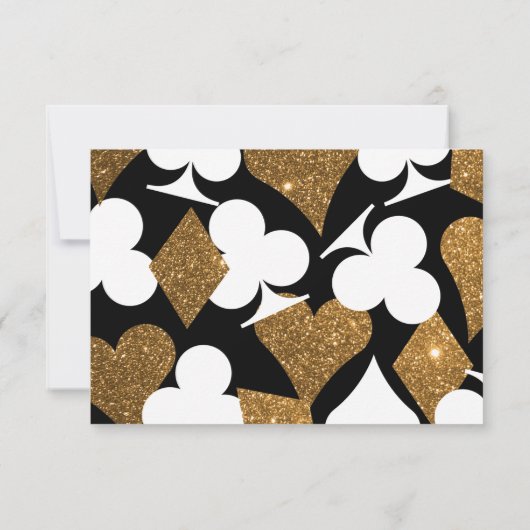 Cartons Réponse Destiny Gold Las Vegas Mariage Code QR Répondre (Dos)