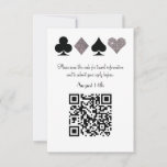 Cartons Réponse Destiny Silver Las Vegas Mariage Code QR Répondre<br><div class="desc">Parfait pour un mariage de Las Vegas, cette carte de réponse moderne comprend des costumes de carte en faux argent glamour parties scintillant et noir et demande quête r.s.v.p. en scannant le code QR personnalisé pour les diriger vers un formulaire de réponse en ligne facile. Une fois sur le site...</div>