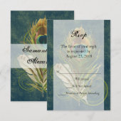 Cartons Réponse Détail de l'objet Peacock Mariage de plume petit R (Devant / Derrière)