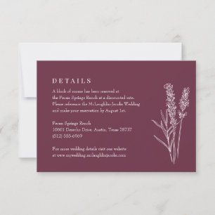 Cartons Réponse Détail de mariage aux fleurs sauvages orange brûlé