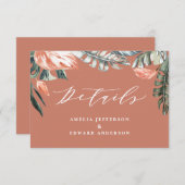 Cartons Réponse détail de mariage de feuillage de feuille tropical (Devant / Derrière)