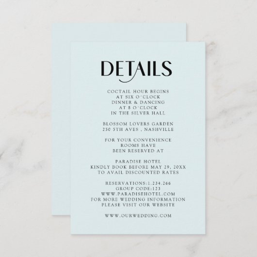 Cartons Réponse Détail moderne (Devant / Derrière)