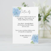 Cartons Réponse Details Card Wedding Hydrangea (Debout devant)