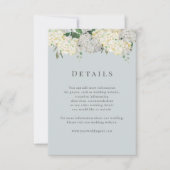 Cartons Réponse Détails de mariage aux hortensias bleu poussiéreux (Devant)