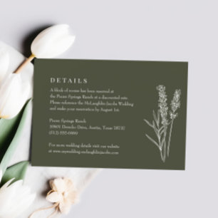 Cartons Réponse Détails de mariage de fleurs sauvages vert olive B