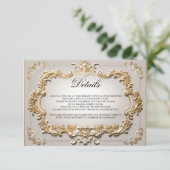 Cartons Réponse Détails de mariage en écriture calligraphique élég (Debout devant)