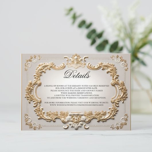 Cartons Réponse Détails de mariage en écriture calligraphique élég (Debout devant)