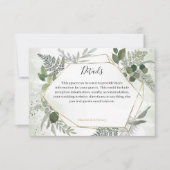 Cartons Réponse Détails de mariage géométriques dorés boho de verd (Devant)