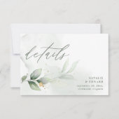 Cartons Réponse Détails du mariage de l'eucalyptus végétal (Devant)