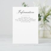 Cartons Réponse détails du mariage de typographie simple (Debout devant)