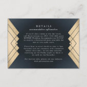 Cartons Réponse Détails du Mariage d'or de la marine sombre géomét (Devant)