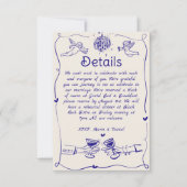 Cartons Réponse Détails du Mariage manuscrit Whimsical (Devant)