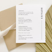 Cartons Réponse Détails minimaux simples Mariage classique Boîtier