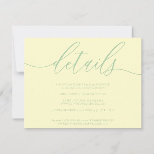 Cartons Réponse Details Signature Simple Pistachio & Cream (Devant)