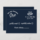 Cartons Réponse Deux deviennent un Mariage bleu et blanc de la Mar (Devant / Derrière)