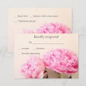 Cartons Réponse Deux pivoines roses (Devant / Derrière)