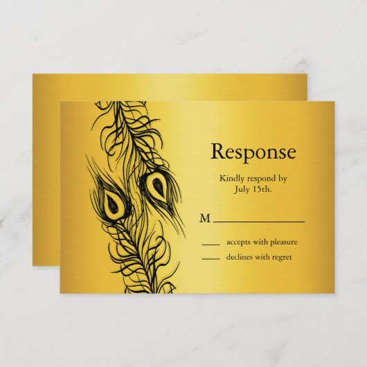Cartons Réponse Deux plumes de paon (Devant / Derrière)