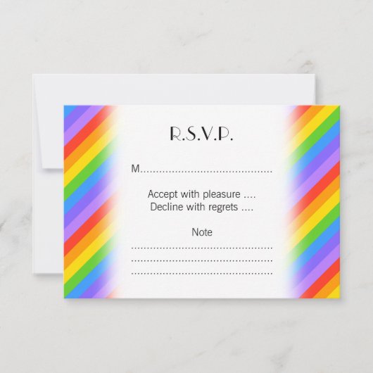 Cartons Réponse Diagonal Rainbow Stripes Motif. (Devant)